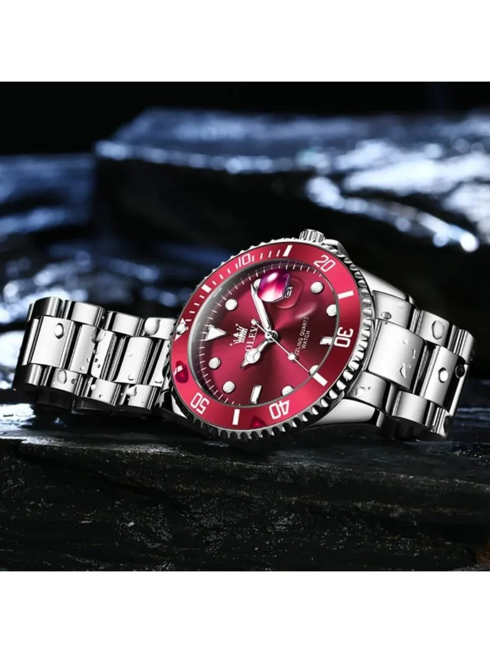 Luxury Men's Waterproof Quartz Watch - Big Stainless Steel Analog Timepiece